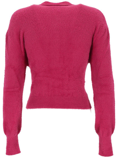 Knitted long-sleeved polo collar