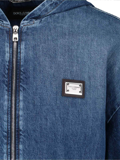 Giacca zip in denim