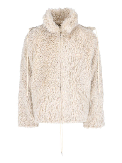 Giacca cappuccio in finto shearling