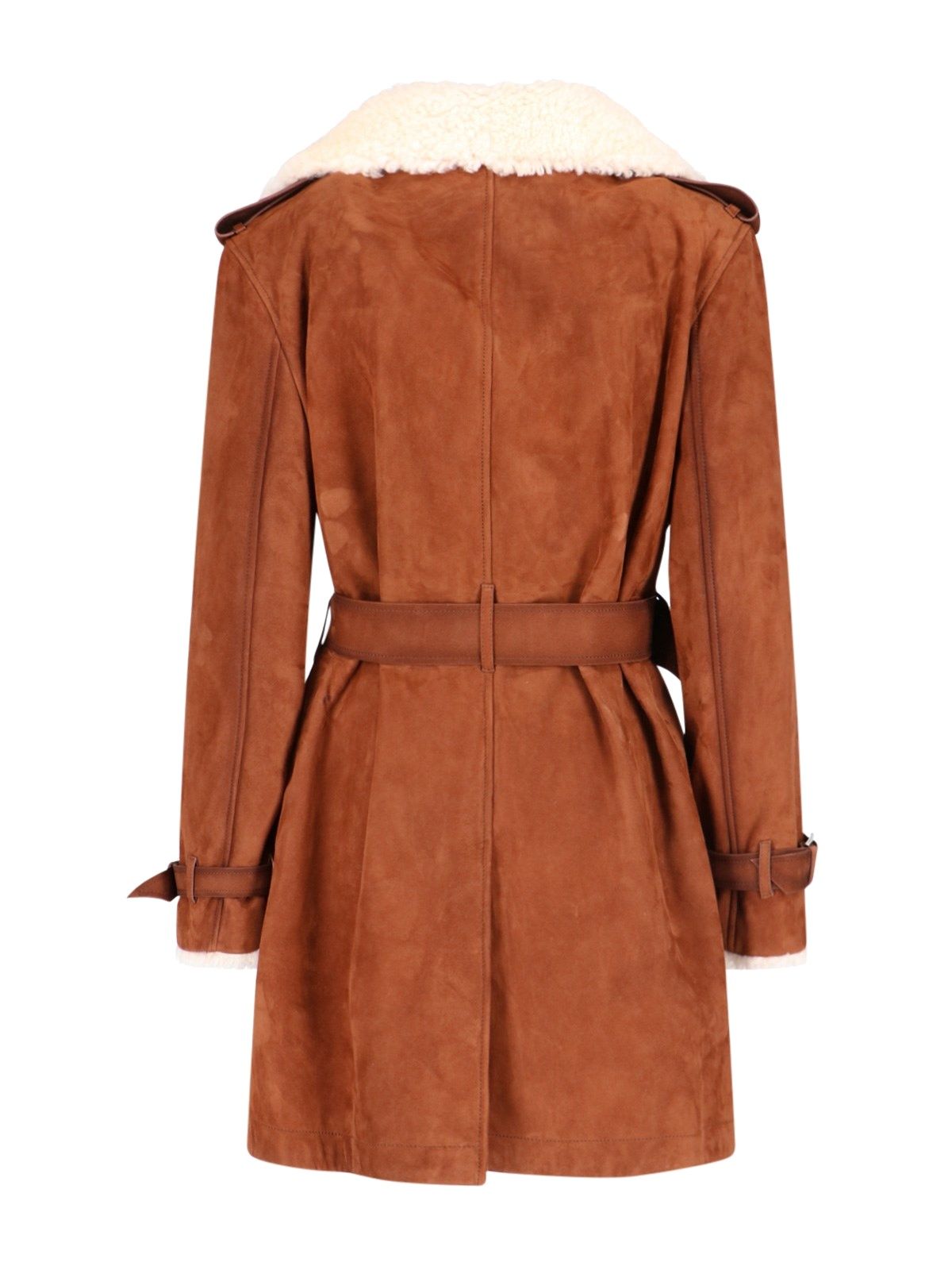 Cappotto midi in shearling