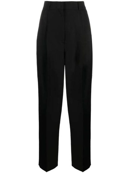 High-waisted pleated trousers