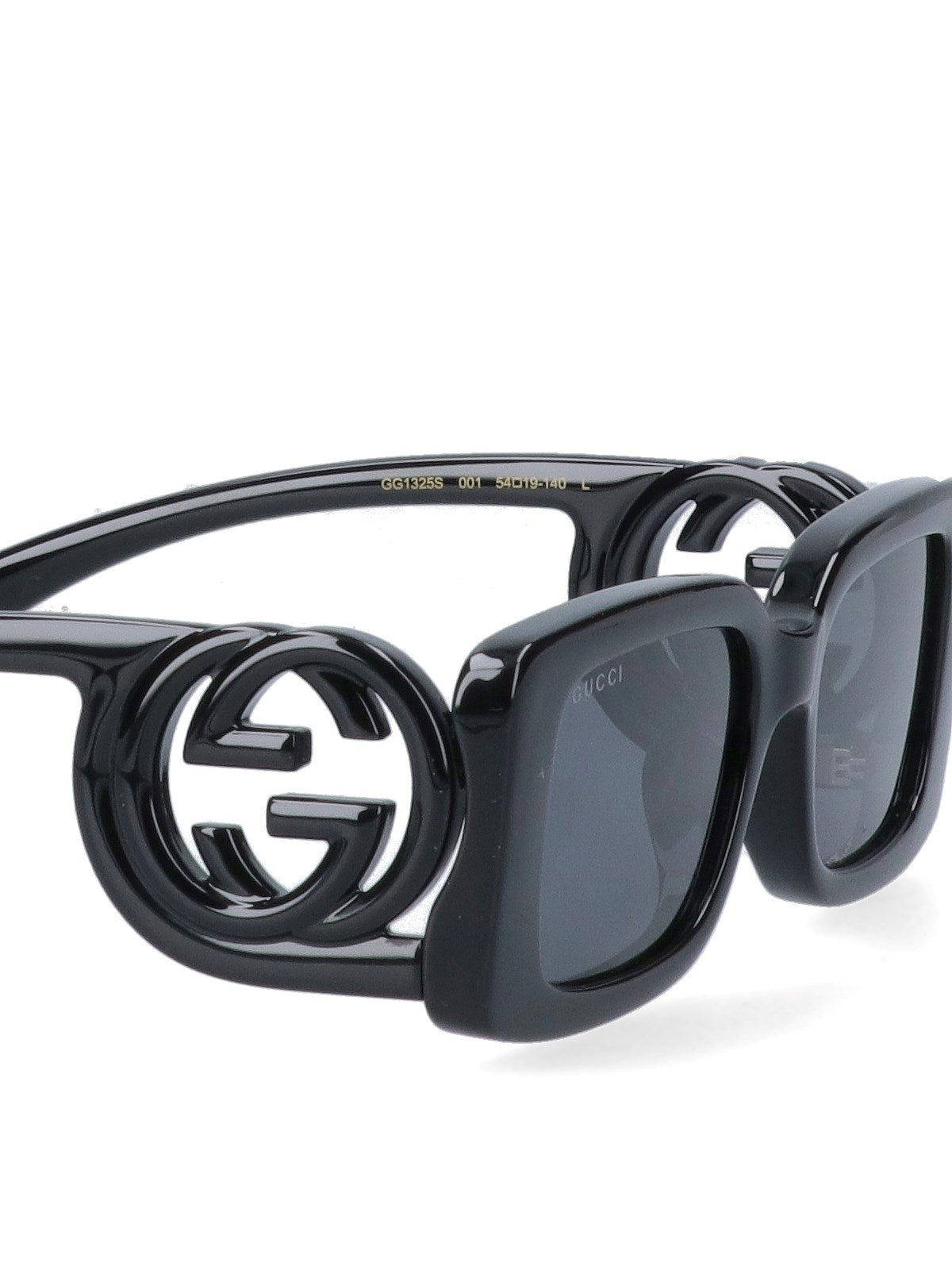 gucci occhiali da sole "gg"-occhiali da sole-Gucci-occhiali da sole "gg" gucci, in acetato nero, design rettangolare, aste dettaglio logo. codice prodotto 733369 j16911012 made in: giappone - 100% acetato - Dresso