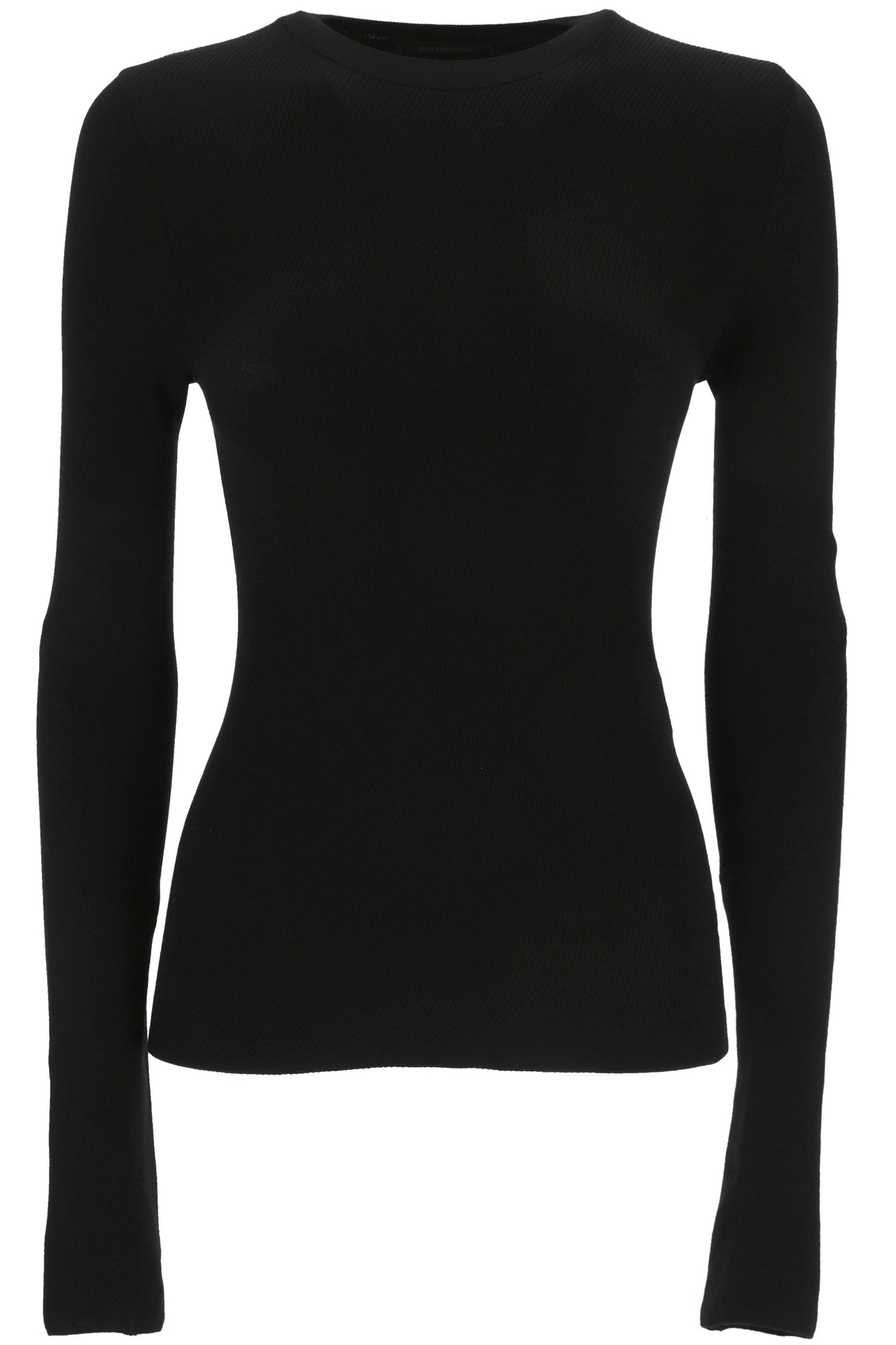 Twisted top in black cotton knit