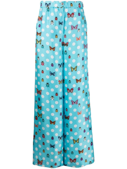 Wide-leg trousers with graphic print