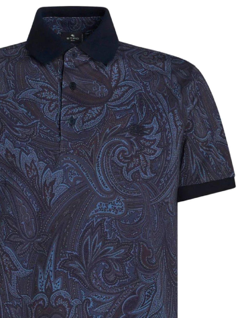 Polo shirt with embroidered logo with paisley print