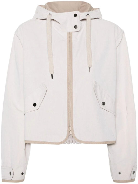 Beige cotton blend jacket