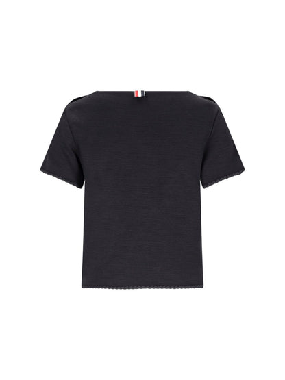 T-Shirt mit Treccia-Saum