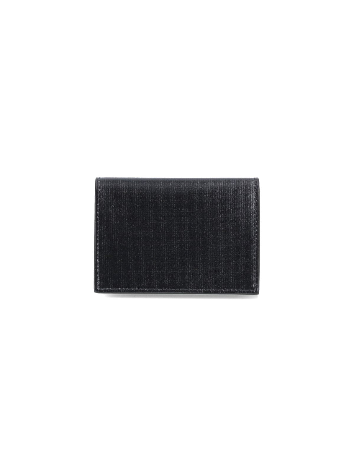 Givenchy Portafoglio logo-portafogli-Givenchy-Portafoglio logo Givenchy, in pelle nera, stampa logo fronte, chiusura bottone pressione, due slot per carte, uno scomparto per banconote.-Dresso