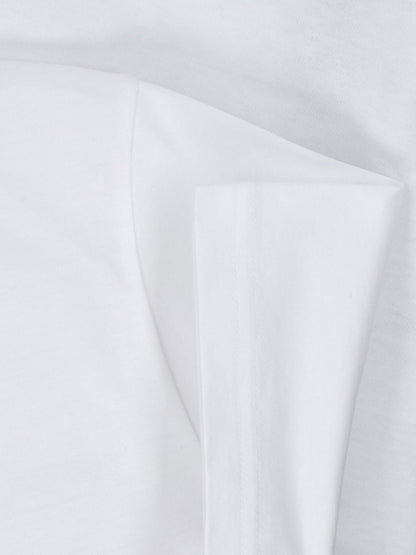 Gucci T-Shirt logo-t-shirt-Gucci-T-shirt logo Gucci, in cotone bianco, girocollo, maniche corte, dettaglio logo cristallo, orlo dritto.-Dresso