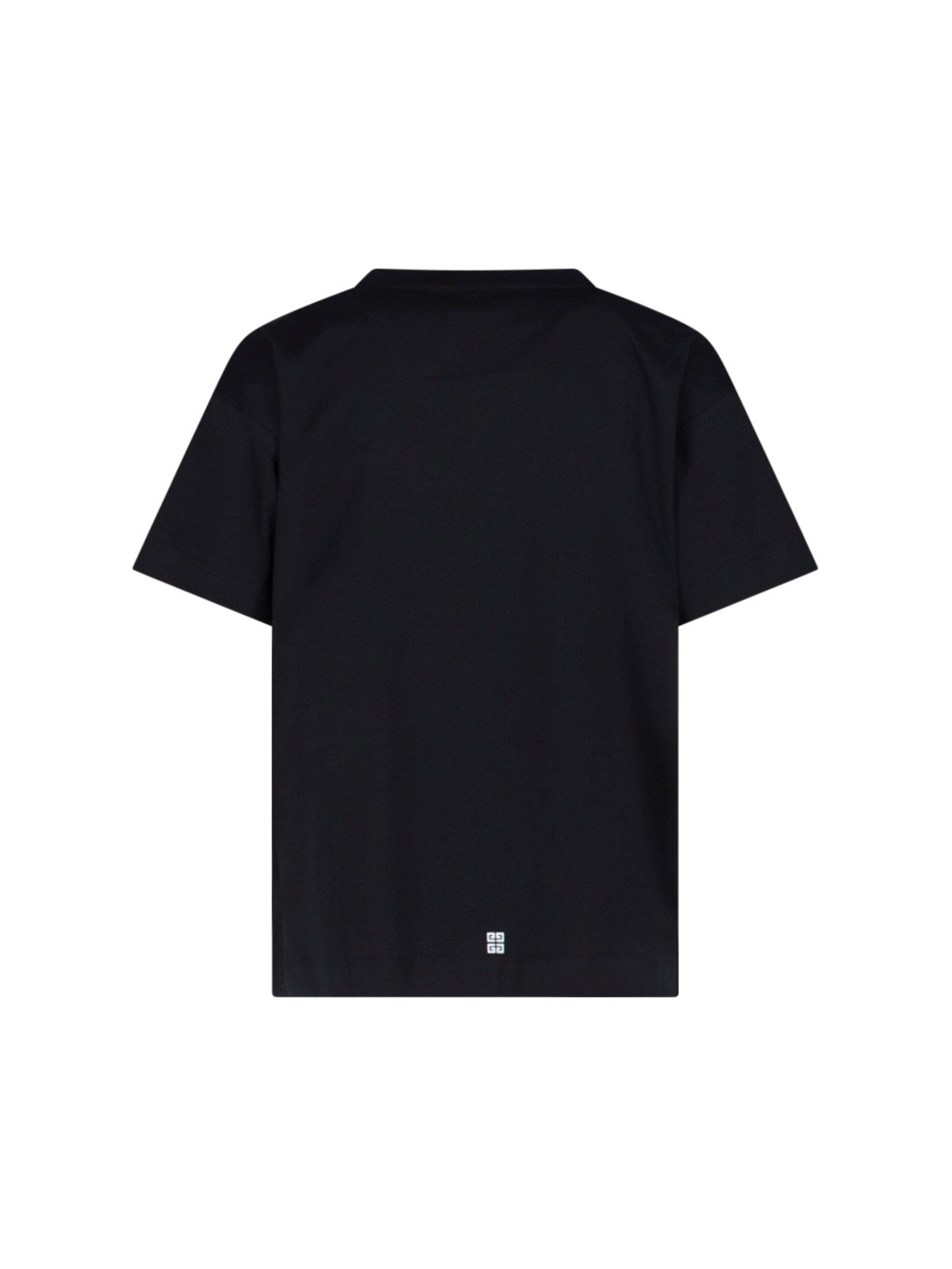 Givenchy T-Shirt stampata-t-shirt-Givenchy-T-shirt stampata Givenchy, in cotone nero, girocollo, maniche corte, stampa logo bianco fronte, stampa fulmini reflective fronte, stampa "4g" bianca retro, orlo dritto-Dresso