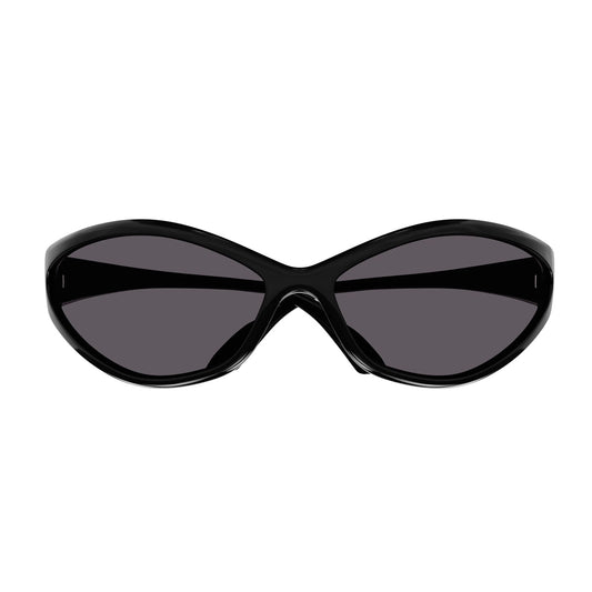 BB0285S 001-Occhiali da sole-Balenciaga-Balenciaga presenta la sua più recente collezione di occhiali da sole, caratterizzata da un'audace estetica contemporanea. Questa linea è un'autentica dichiarazione di stile, perfetta per chi cerca un accessorio moderno e sofisticato per completare il proprio look. In particolare, il modello BB0285S rappresenta una novità ispirata agli occhiali da sole anni '90 Gas Station e in linea con il gusto dell'epoca. La montatura ultra leggera, interamente iniettata, presenta 